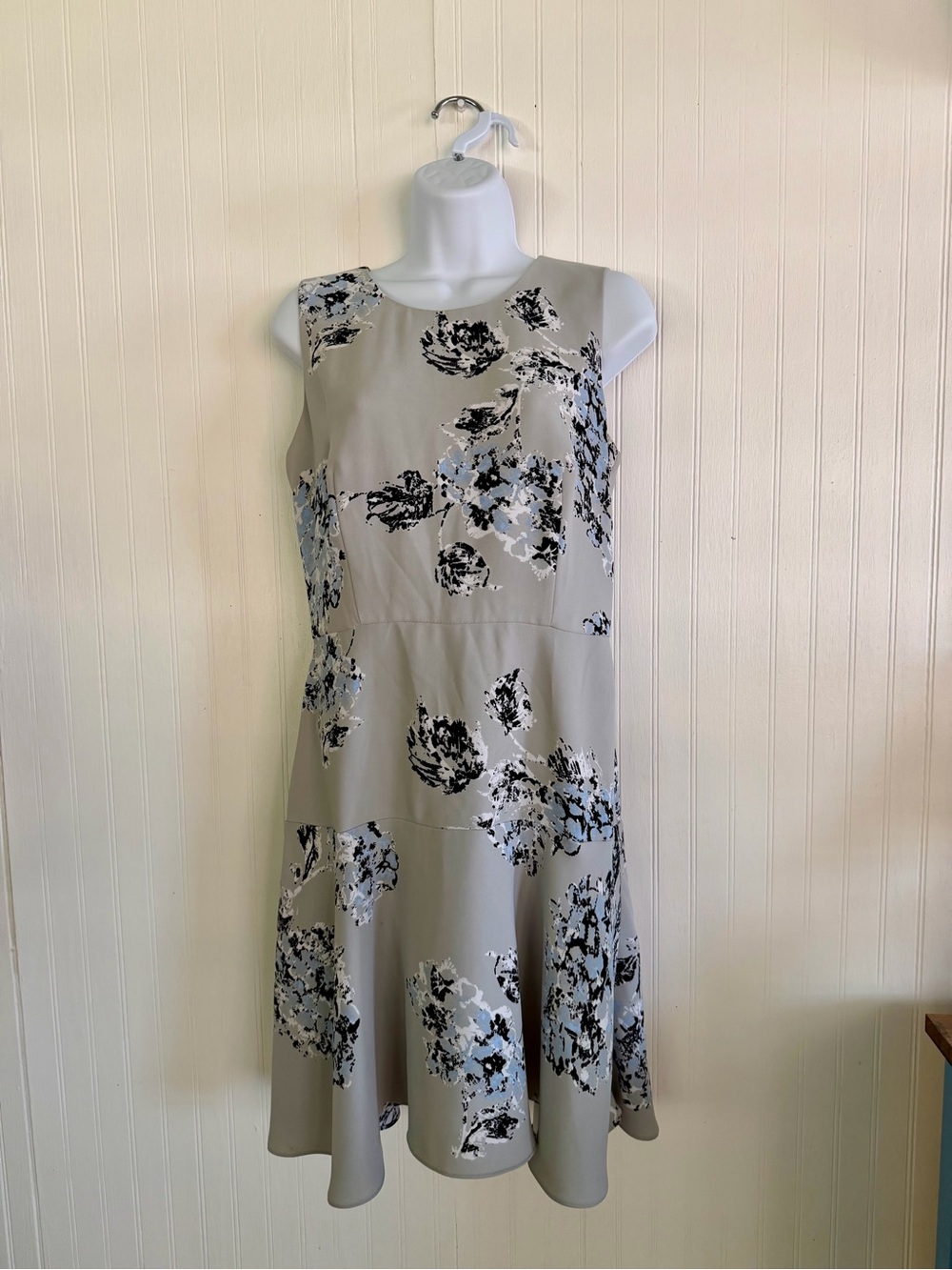 Armani Exchange Gray Floral Midi Dress